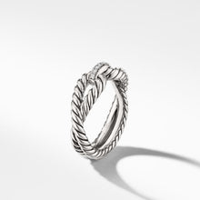 Load image into Gallery viewer, Cable Loop Band Ring in Sterling Silver with Diamonds, 7mm