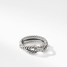 Load image into Gallery viewer, Cable Loop Band Ring in Sterling Silver with Diamonds, 7mm