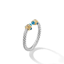 Load image into Gallery viewer, Renaissance Ring in Sterling Silver with 14K Yellow Gold, Hampton Blue Topaz and Diamonds, 2.3mm