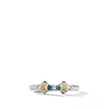Load image into Gallery viewer, Renaissance Ring in Sterling Silver with 14K Yellow Gold, Hampton Blue Topaz and Diamonds, 2.3mm