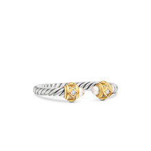 Load image into Gallery viewer, Renaissance Ring in Sterling Silver with 14K Yellow Gold, Pearls and Diamonds, 2.3mm