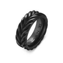 Load image into Gallery viewer, Chevron Band Ring in Black Titanium, 9mm