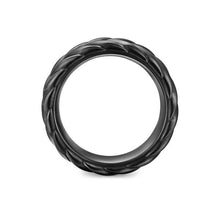 Load image into Gallery viewer, Chevron Band Ring in Black Titanium, 9mm