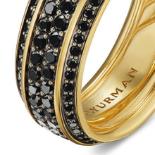Load image into Gallery viewer, Beveled Band Ring in 18K Yellow Gold with Black Diamonds, 8.5mm