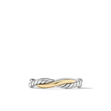 Load image into Gallery viewer, Petite Infinity Band Ring in Sterling Silver with 14K Yellow Gold, 4mm