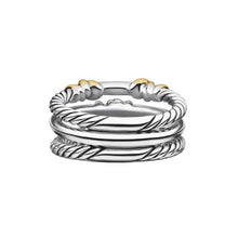 Load image into Gallery viewer, Petite Helena Wrap Three Row Ring in Sterling Silver with 18K Yellow Gold and Diamonds, 12mm