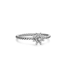 Load image into Gallery viewer, Petite Starburst Ring in Sterling Silver with Diamonds, 7.2mm