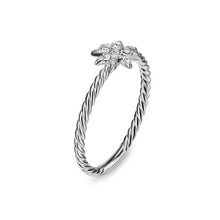 Load image into Gallery viewer, Petite Starburst Ring in Sterling Silver with Diamonds, 7.2mm