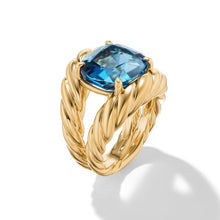 Load image into Gallery viewer, Marbella Ring in 18K Yellow Gold with Hampton Blue Topaz, 20mm