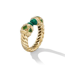 Load image into Gallery viewer, Renaissance Color Ring in 18K Yellow Gold with Malachite and Chrome Diopside