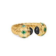 Load image into Gallery viewer, Renaissance Color Ring in 18K Yellow Gold with Black Onyx and Tsavorites, 9.9mm