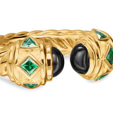 Load image into Gallery viewer, Renaissance Color Ring in 18K Yellow Gold with Black Onyx and Tsavorites, 9.9mm