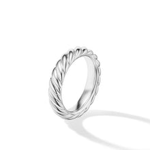 Load image into Gallery viewer, Sculpted Cable Band Ring in 18K White Gold