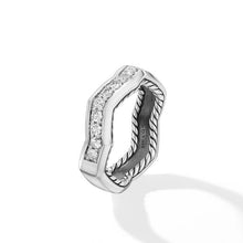 Load image into Gallery viewer, Zig Zag Stax Ring in Sterling Silver with Diamonds, 5mm