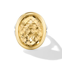 Load image into Gallery viewer, Albion Oval Ring in Sterling Silver with 18K Yellow Gold and Champagne Citrine, 21mm