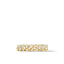 Load image into Gallery viewer, Sculpted Cable Pave Band Ring in 18K Yellow Gold with Diamonds