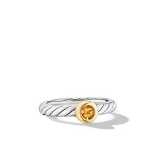 Load image into Gallery viewer, Petite Cable Ring in Sterling Silver with 14K Yellow Gold and Citrine, 2.8mm