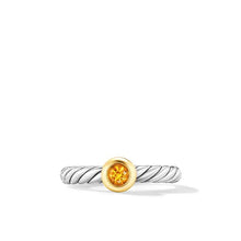 Load image into Gallery viewer, Petite Cable Ring in Sterling Silver with 14K Yellow Gold and Citrine, 2.8mm