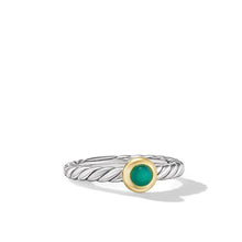 Load image into Gallery viewer, Petite Cable Ring in Sterling Silver with 14K Yellow Gold and Green Onyx, 2.8mm