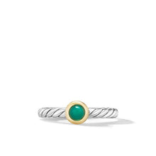 Load image into Gallery viewer, Petite Cable Ring in Sterling Silver with 14K Yellow Gold and Green Onyx, 2.8mm