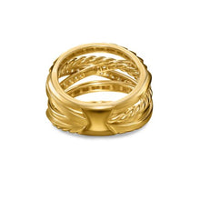 Load image into Gallery viewer, Crossover Trio Six Row Ring in 18K Yellow Gold with Diamonds, 17.5mm
