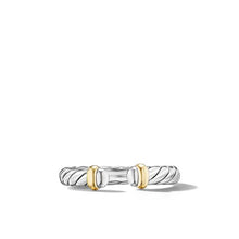 Load image into Gallery viewer, Petite Cable Ring in Sterling Silver with 14K Yellow Gold, 3.4mm