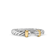 Load image into Gallery viewer, Petite Cable Ring in Sterling Silver with 14K Yellow Gold, 3.4mm