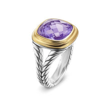Load image into Gallery viewer, Albion Ring in Sterling Silver with 18K Yellow Gold and Amethyst, 11mm