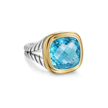 Load image into Gallery viewer, Albion Ring in Sterling Silver with 18K Yellow Gold and Blue Topaz, 11mm