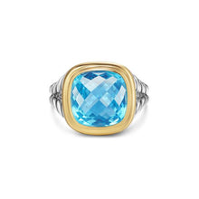 Load image into Gallery viewer, Albion Ring in Sterling Silver with 18K Yellow Gold and Blue Topaz, 11mm