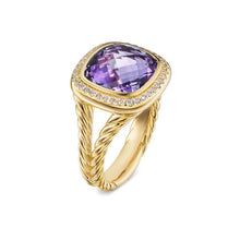 Load image into Gallery viewer, Albion Ring in 18K Yellow Gold with Amethyst and Diamonds, 11mm