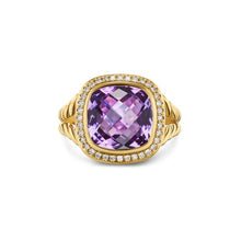 Load image into Gallery viewer, Albion Ring in 18K Yellow Gold with Amethyst and Diamonds, 11mm