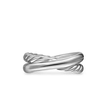 Load image into Gallery viewer, Crossover Two Row Ring in Sterling Silver with 14K Yellow Gold, 7.5mm