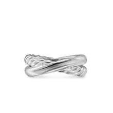 Load image into Gallery viewer, Crossover Two Row Ring in Sterling Silver with Diamonds, 7.5mm