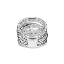Load image into Gallery viewer, Crossover Five Row Ring in Sterling Silver with 14K Yellow Gold, 17.5mm