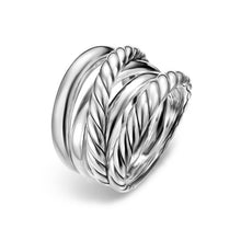 Load image into Gallery viewer, Crossover Five Row Ring in Sterling Silver, 17.5mm