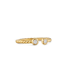 Load image into Gallery viewer, Petite Modern Renaissance Open Round Ring in 18K Yellow Gold with Diamonds, 3.9mm