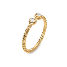 Load image into Gallery viewer, Petite Modern Renaissance Open Round Ring in 18K Yellow Gold with Diamonds, 3.9mm
