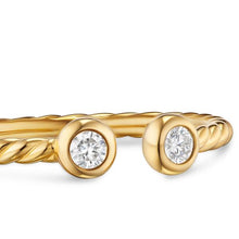 Load image into Gallery viewer, Petite Modern Renaissance Open Round Ring in 18K Yellow Gold with Diamonds, 3.9mm