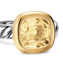 Load image into Gallery viewer, DY Mercera Color Stone Ring in Sterling Silver with 18K Yellow Gold and Champagne Citrine, 10mm