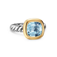 Load image into Gallery viewer, DY Mercera Color Stone Ring in Sterling Silver with 18K Yellow Gold and Sky Blue Topaz, 10mm