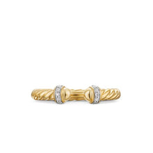 Load image into Gallery viewer, Cable Band Open Ring in 18K Yellow Gold with Diamonds, 2.8mm
