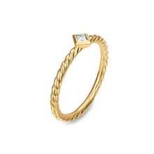 Load image into Gallery viewer, Petite Modern Renaissance Stack Ring in 18K Yellow Gold with Diamond, 4.9mm