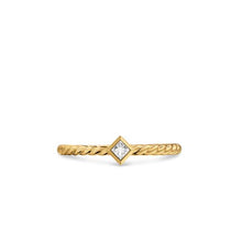 Load image into Gallery viewer, Petite Modern Renaissance Stack Ring in 18K Yellow Gold with Diamond, 4.9mm