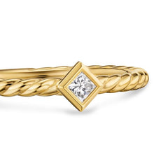 Load image into Gallery viewer, Petite Modern Renaissance Stack Ring in 18K Yellow Gold with Diamond, 4.9mm