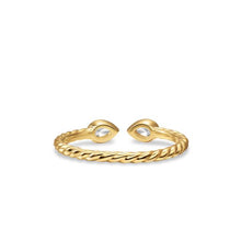 Load image into Gallery viewer, Petite Modern Renaissance Open Pear Ring in 18K Yellow Gold with Diamonds, 3.7mm