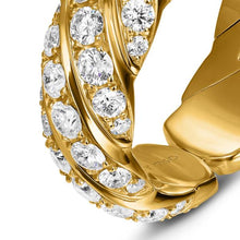 Load image into Gallery viewer, Sculpted Cable Flex Band Ring in 18K Yellow Gold with Diamonds, 7.5mm