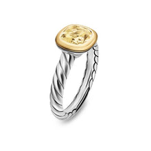 Load image into Gallery viewer, DY Mercera Color Stone Ring in Sterling Silver with 18K Yellow Gold and Champagne Citrine, 7mm