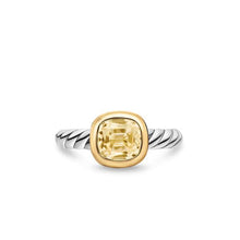 Load image into Gallery viewer, DY Mercera Color Stone Ring in Sterling Silver with 18K Yellow Gold and Champagne Citrine, 7mm