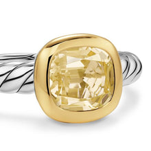 Load image into Gallery viewer, DY Mercera Color Stone Ring in Sterling Silver with 18K Yellow Gold and Champagne Citrine, 7mm
